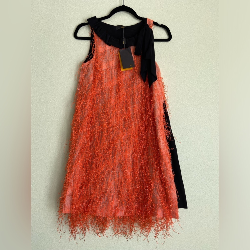 NWT RARE Fendi Party Fringe Details Dress Size 36 - Picture 4 of 16